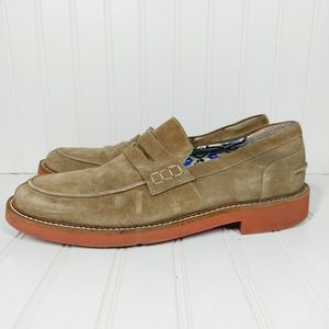 Frau Men's Tan Suede Leather Slip On Loafers